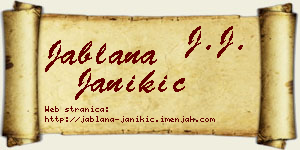 Jablana Janikić vizit kartica
